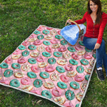 Cute Donut Pattern Print Quilt