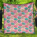 Cute Donut Pattern Print Quilt