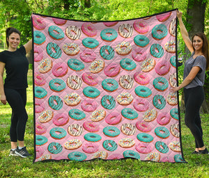 Cute Donut Pattern Print Quilt