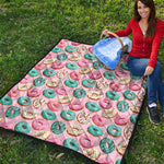 Cute Donut Pattern Print Quilt