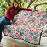 Cute Donut Pattern Print Quilt