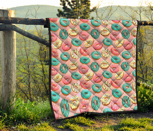 Cute Donut Pattern Print Quilt