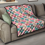 Cute Donut Pattern Print Quilt