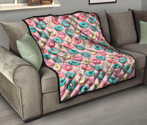 Cute Donut Pattern Print Quilt