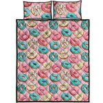 Cute Donut Pattern Print Quilt Bed Set