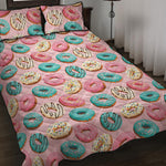 Cute Donut Pattern Print Quilt Bed Set