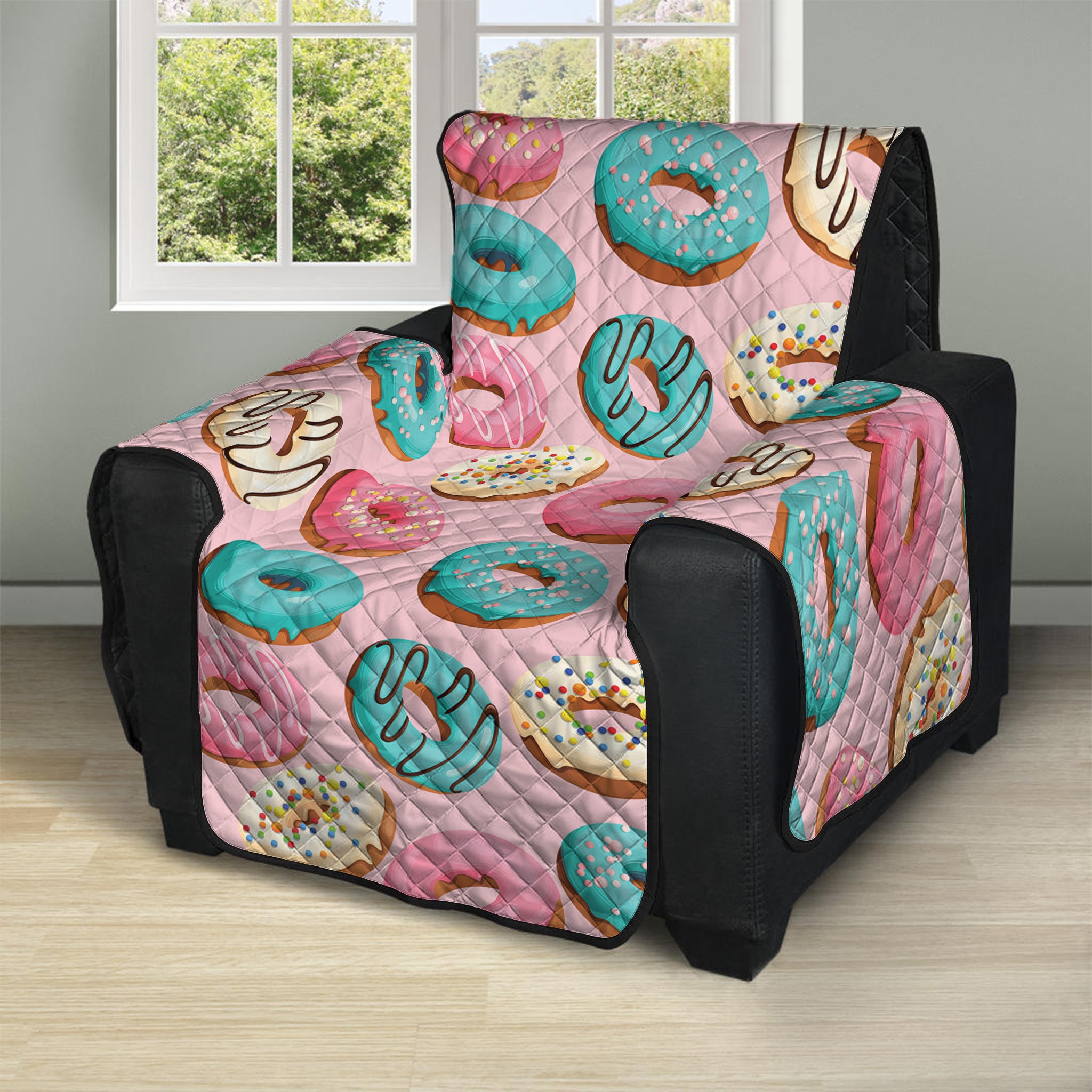 Cute Donut Pattern Print Recliner Protector