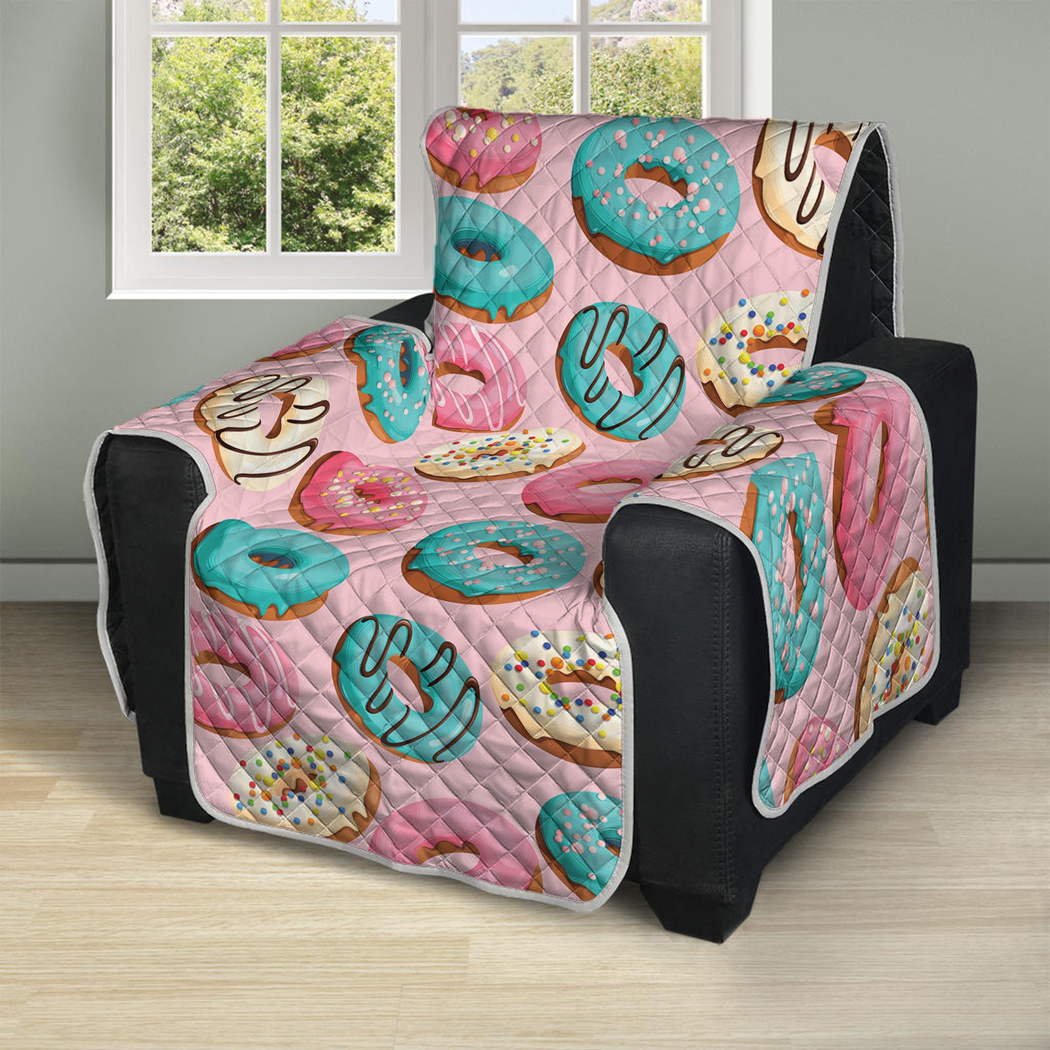 Cute Donut Pattern Print Recliner Protector