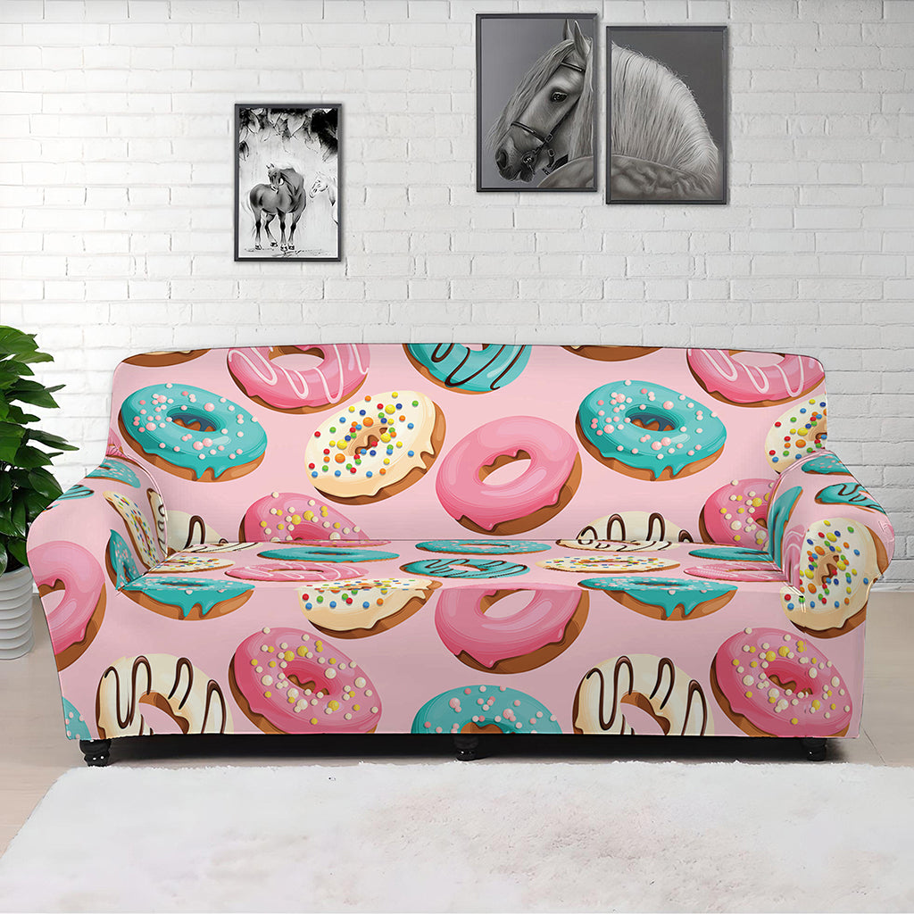 Cute Donut Pattern Print Sofa Cover