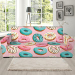 Cute Donut Pattern Print Sofa Slipcover