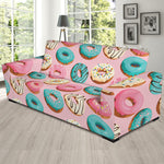 Cute Donut Pattern Print Sofa Slipcover