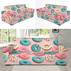 Cute Donut Pattern Print Sofa Slipcover