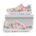 Cute Donut Pattern Print White Running Shoes