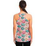 Cute Donut Pattern Print Women's Racerback Tank Top