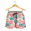 Cute Donut Pattern Print Women's Shorts