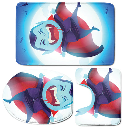 Cute Dracula Print 3 Piece Bath Mat Set