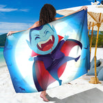 Cute Dracula Print Beach Sarong Wrap