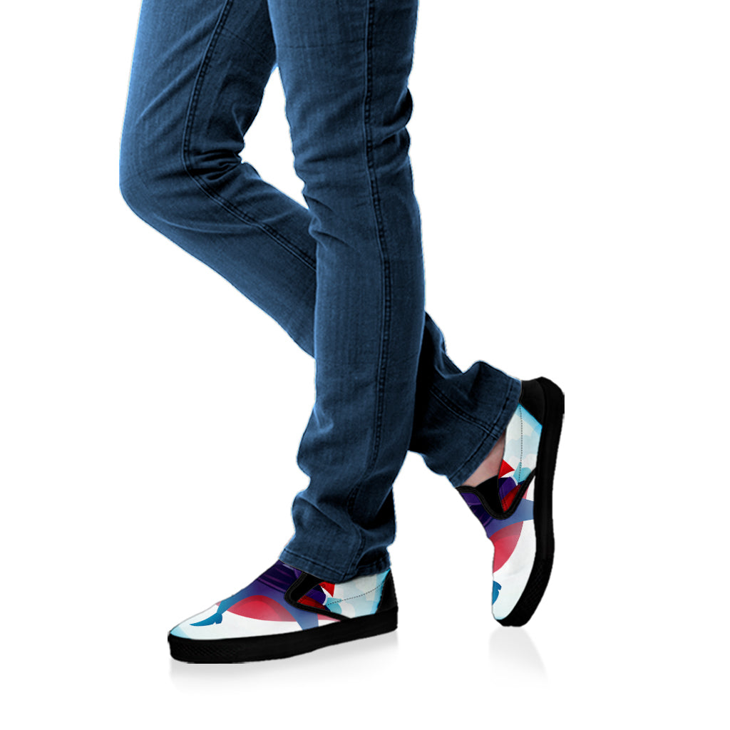 Cute Dracula Print Black Slip On Shoes