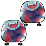 Cute Dracula Print Car Headrest Covers