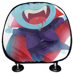 Cute Dracula Print Car Headrest Covers