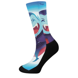 Cute Dracula Print Crew Socks