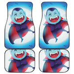 Cute Dracula Print Front and Back Car Floor Mats