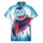 Cute Dracula Print Men's Short Sleeve Shirt