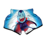 Cute Dracula Print Muay Thai Boxing Shorts