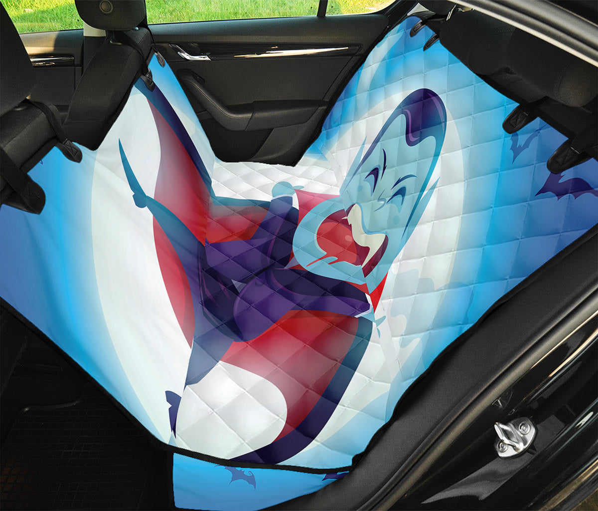 Cute Dracula Print Pet Car Back Seat Cover