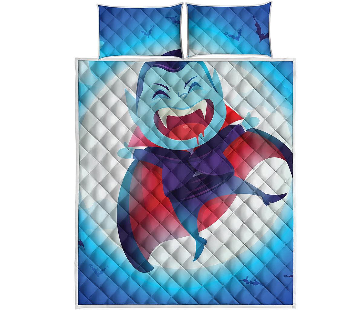 Cute Dracula Print Quilt Bed Set