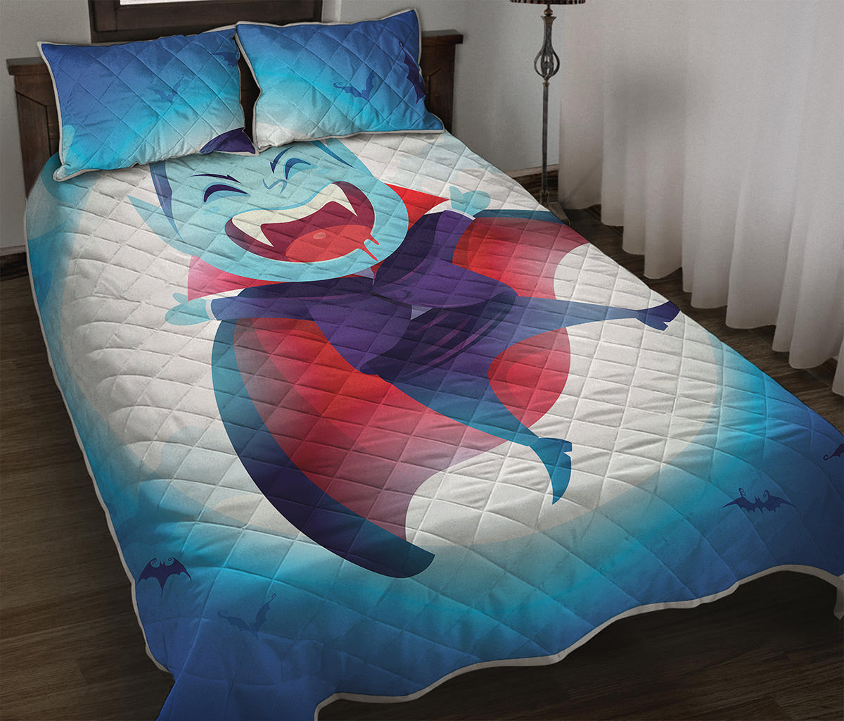 Cute Dracula Print Quilt Bed Set