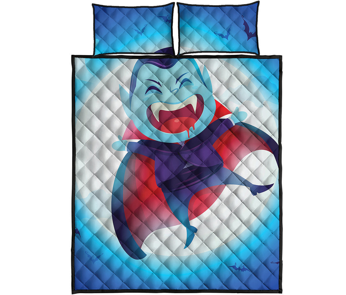 Cute Dracula Print Quilt Bed Set