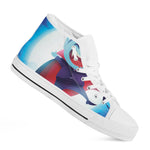 Cute Dracula Print White High Top Shoes