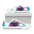 Cute Dracula Print White Low Top Sneakers