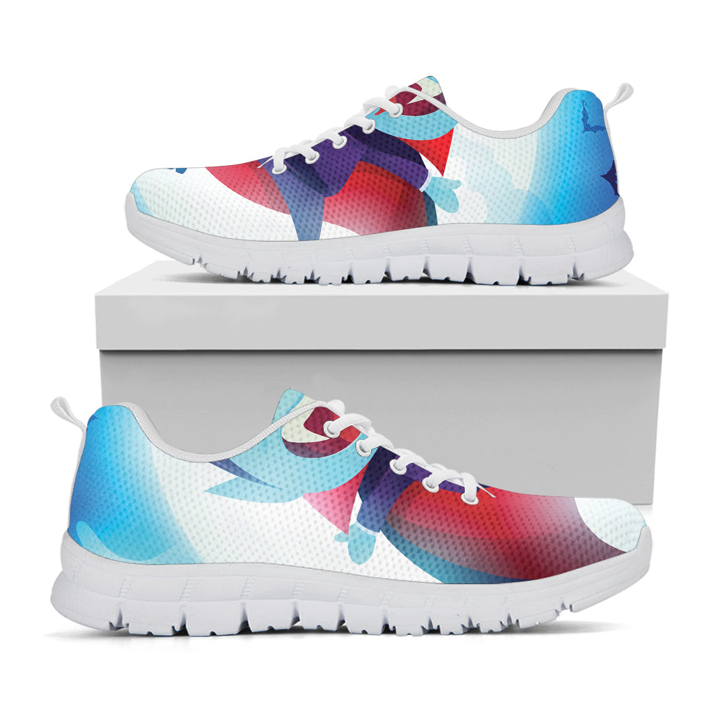 Cute Dracula Print White Sneakers