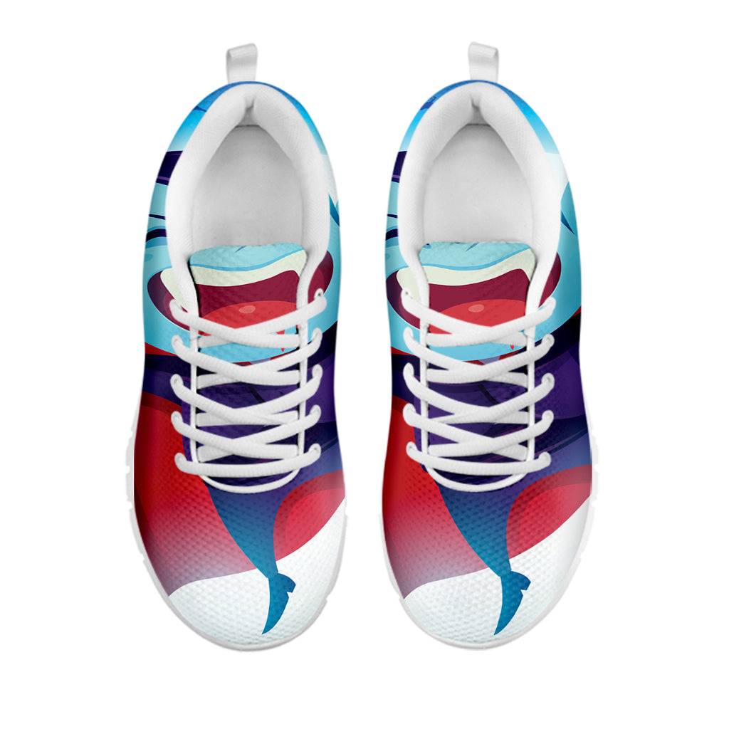 Cute Dracula Print White Sneakers
