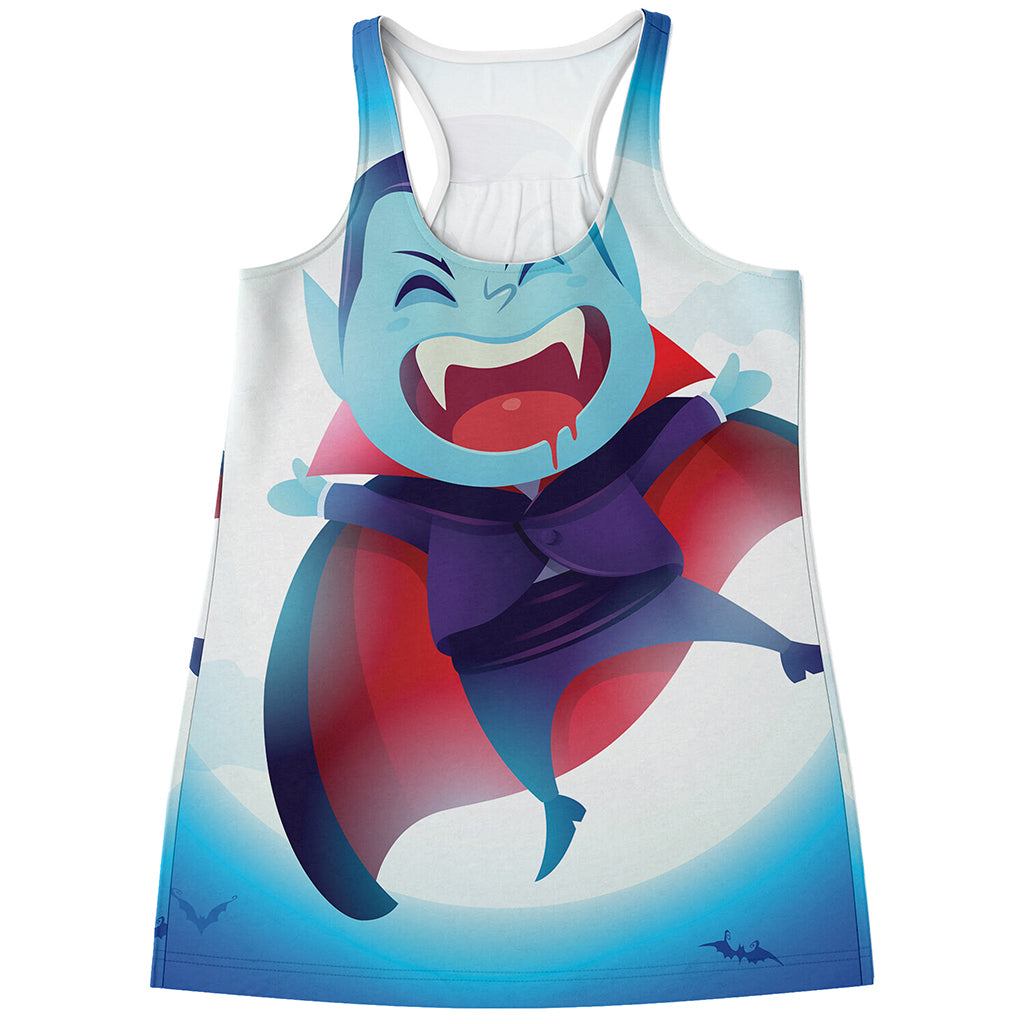 Cute Dracula Print Women's Racerback Tank Top