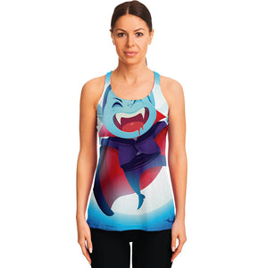 Cute Dracula Print Women's Racerback Tank Top