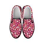 Cute Easter Eggs Pattern Print Black Slip On Shoes