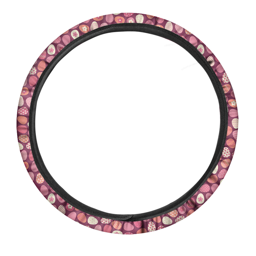 Cute Easter Eggs Pattern Print Car Steering Wheel Cover