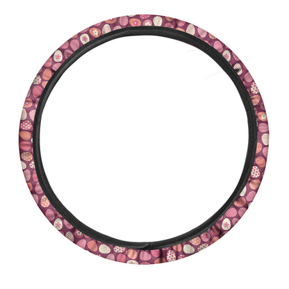 Cute Easter Eggs Pattern Print Car Steering Wheel Cover