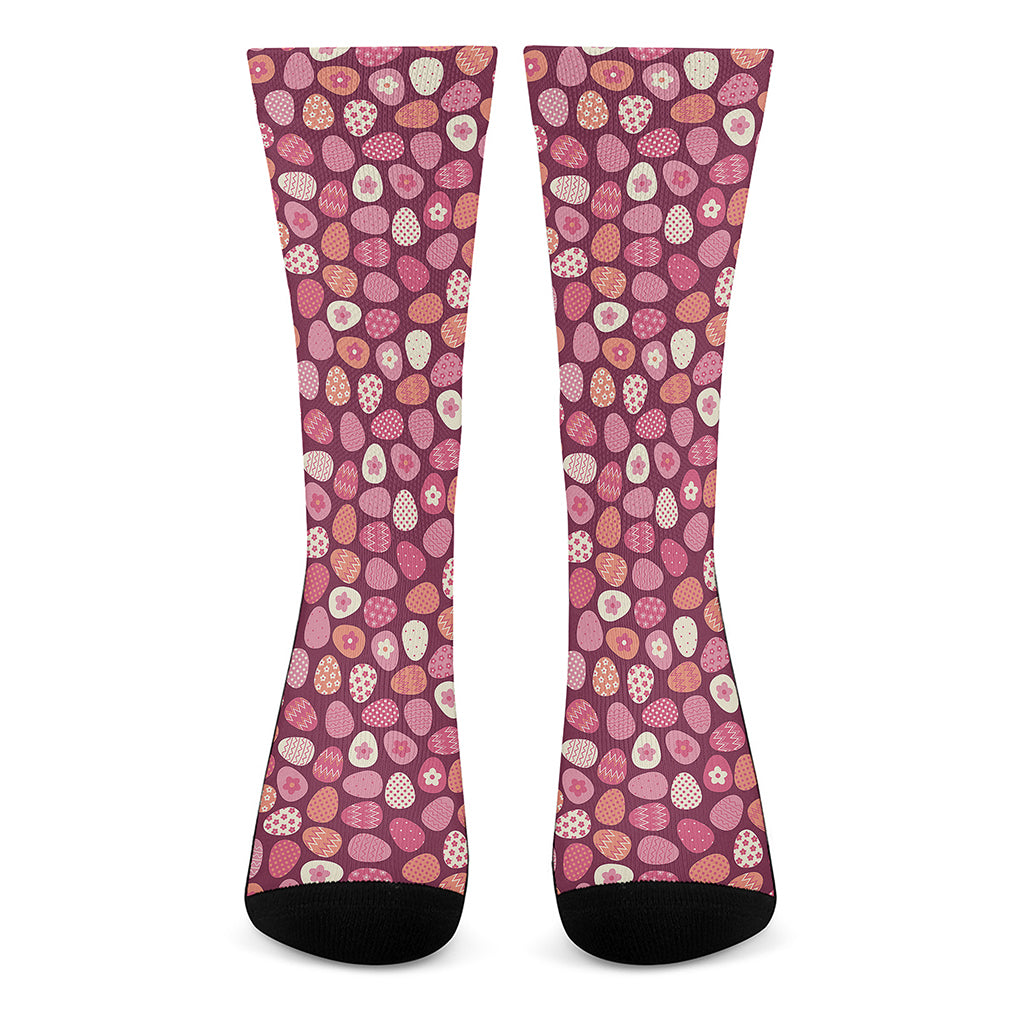 Cute Easter Eggs Pattern Print Crew Socks