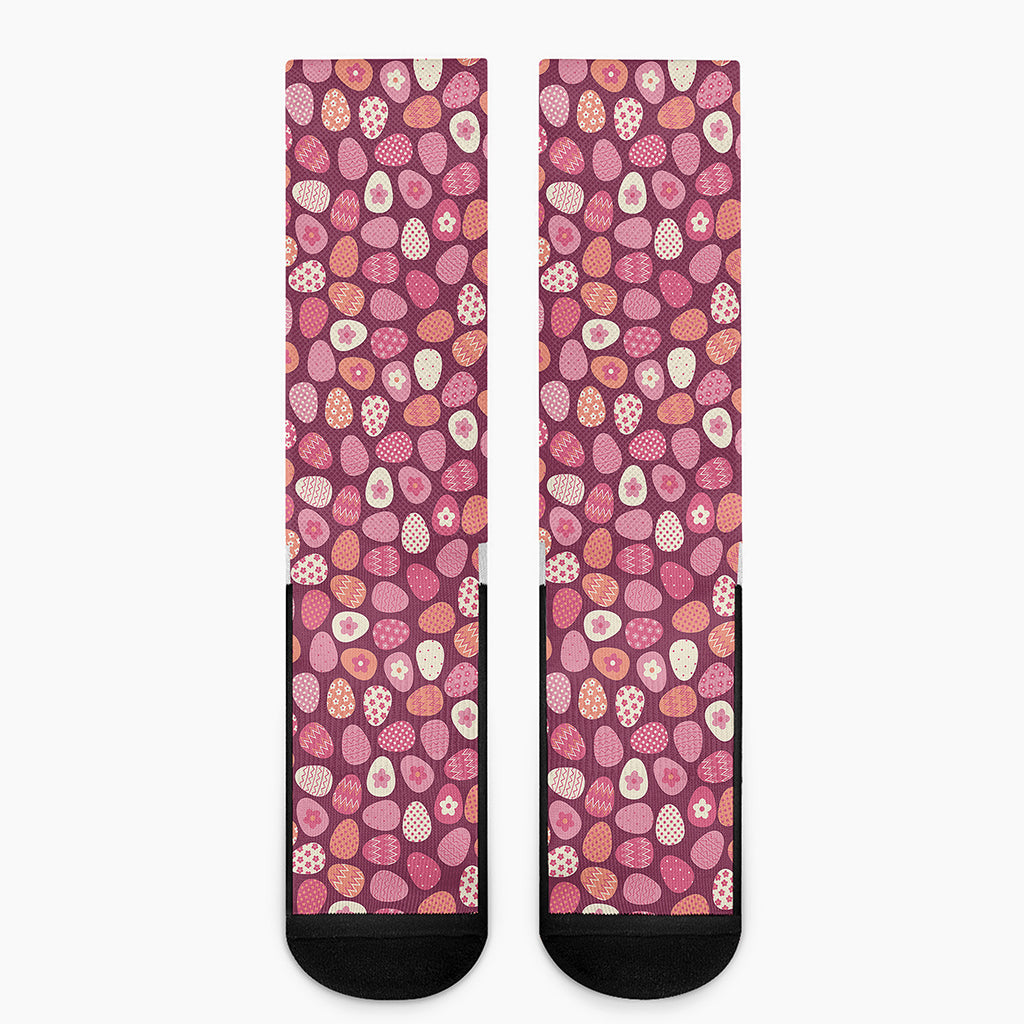 Cute Easter Eggs Pattern Print Crew Socks