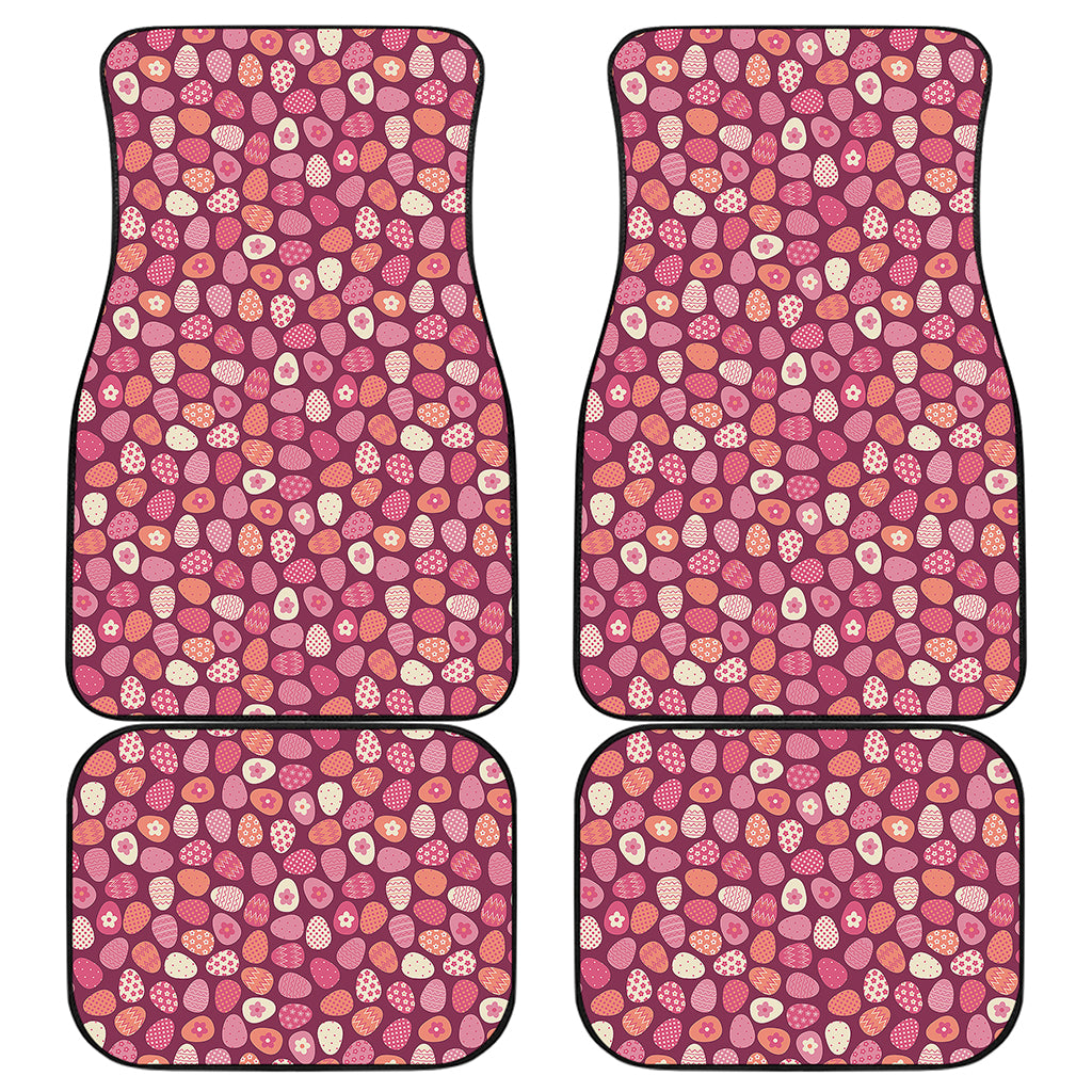 Cute Easter Eggs Pattern Print Front and Back Car Floor Mats