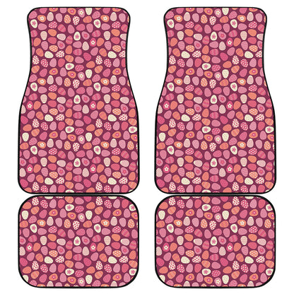 Cute Easter Eggs Pattern Print Front and Back Car Floor Mats