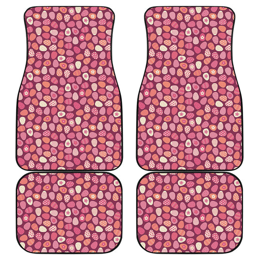 Cute Easter Eggs Pattern Print Front and Back Car Floor Mats