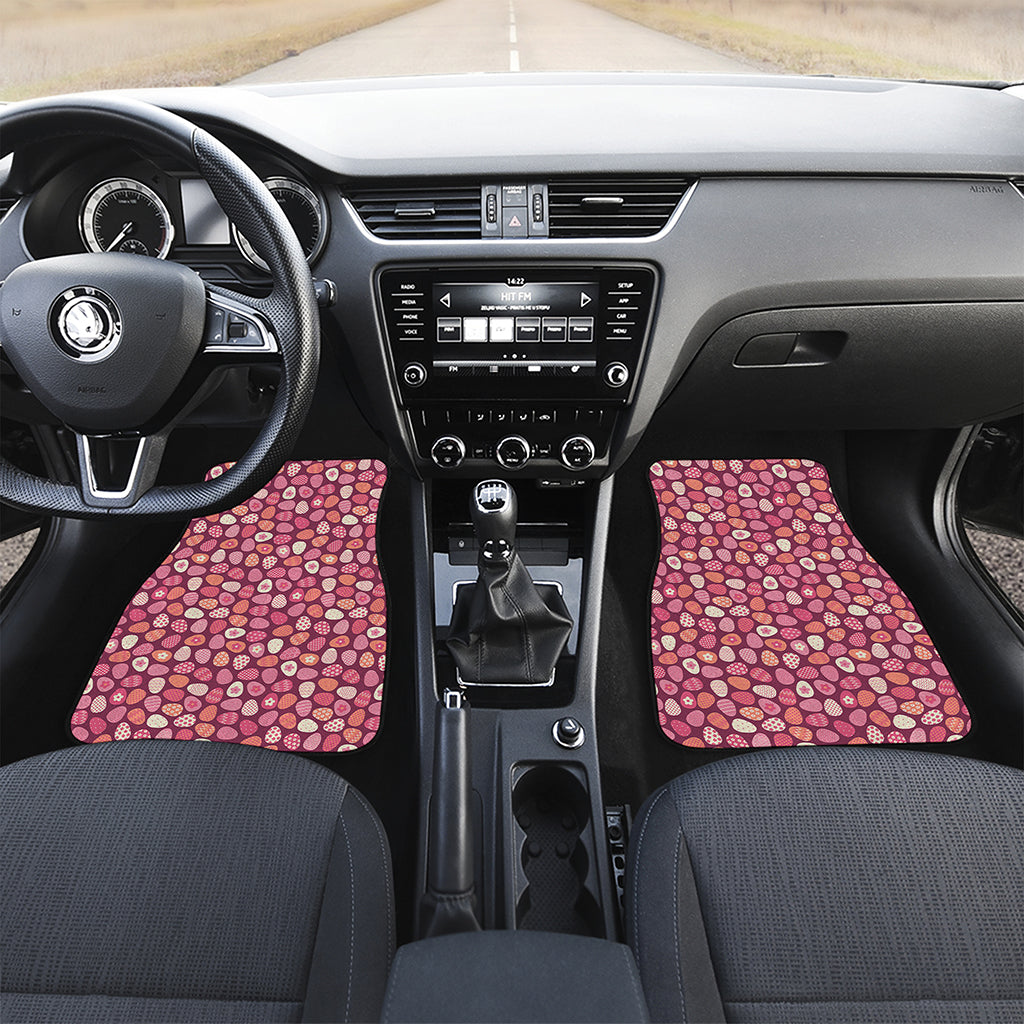 Cute Easter Eggs Pattern Print Front and Back Car Floor Mats