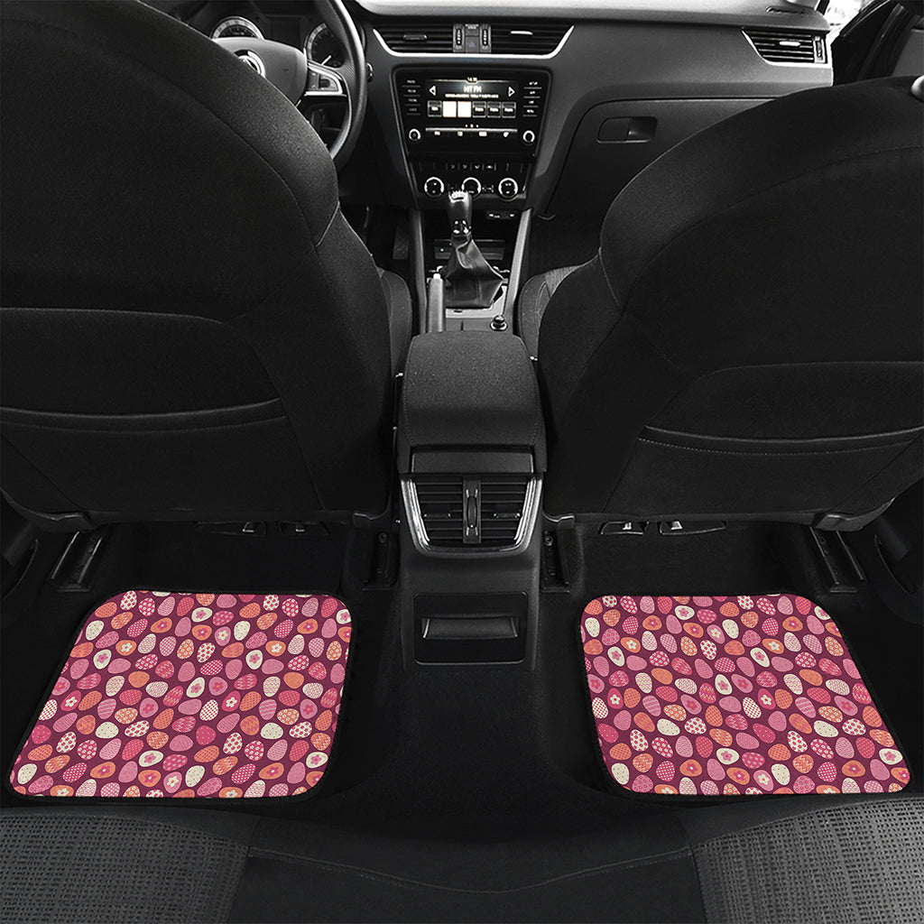 Cute Easter Eggs Pattern Print Front and Back Car Floor Mats