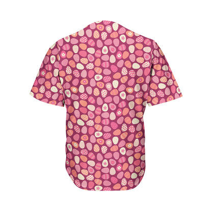 Cute Easter Eggs Pattern Print Men's Baseball Jersey