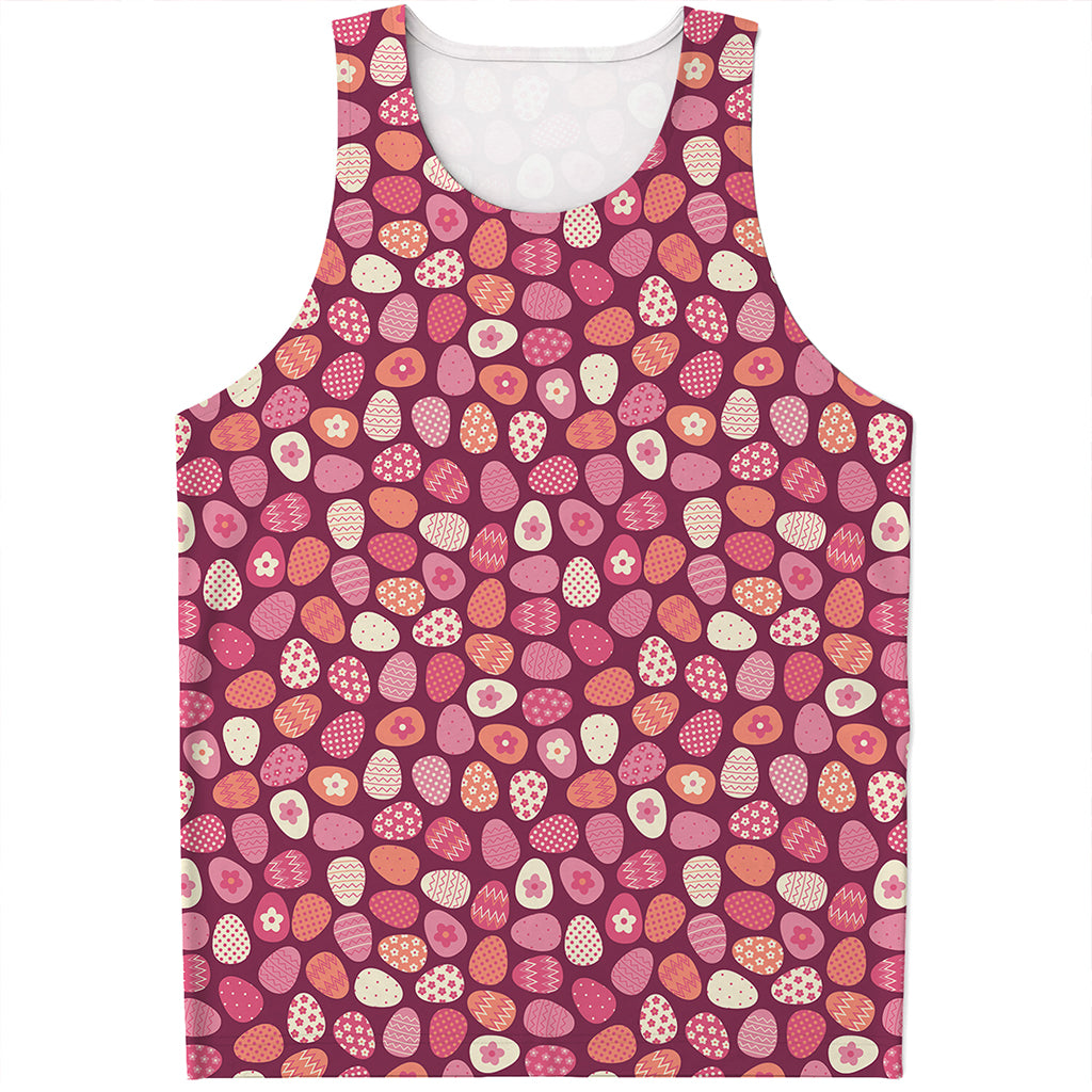 Cute Easter Eggs Pattern Print Men's Tank Top